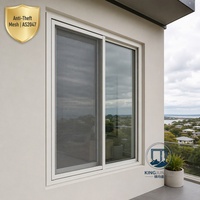 Ventana Corredera de Aluminio Blanco Perla con Doble Acristalamiento y Rotura de Puente Térmico Estándar AS2047, Malla de Seguridad, Certificación Energy Star, para Exteriores de Viviendas