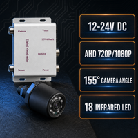 Kit Moniteur Caméra de Recul pour Véhicule avec Écran Partagé Avant/Arrière, Alarme Vocale, Capteurs de Stationnement, Écran 7 Pouces 1080P, Étanche et Vision Nocturne
