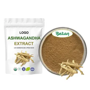 Beton Supply Natural Plant Extract Supplement Ksm-66 Ashwagandha Leaf Herbal Extract 5 % 10% 21% Withanolides