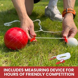 Set di <span class=keywords><strong>Bocce</strong></span> da 100mm, Dimensioni e Peso Regolamentari, Borsa Resistente per Giochi su Prato/Spiaggia, 2-8 Giocatori (Rosso/Verde) - Product Image 4