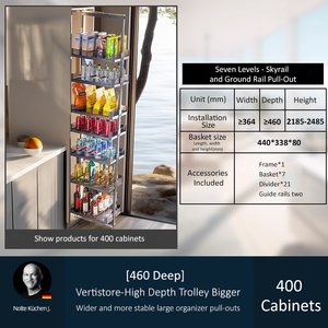 Tall <strong>Unit</strong> Expandable Pull-Out Basket <strong>Kitchen</strong> <strong>Storage</strong> Holder Accessories Cabinet Pantry <strong>Unit</strong> for <strong>Kitchen</strong> Organizer Larder Basket - Product Image 6