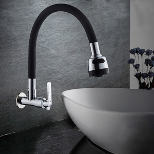 Robinet de cuisine mural flexible à rotation à 360 degrés, robinet de cuisine à eau froide, robinet de cuisine à levier unique - Product Image 2