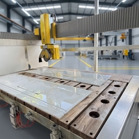 Nouvelle machine CNC polyvalente TITAN Plus 5+1 axes haute précision pour la découpe et le fraisage de granit, marbre, plans de travail, avec caméra de positionnement et pont de pierre