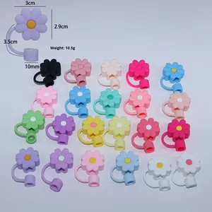 Custom Disposable Modern Silicone Tip Cover Cap 10Mm 3D Bow Flower Straw Topper 40Oz Bar Accessories - Product Image 6