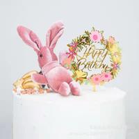 Kuchen dekorieren liefert Gold Cake Topper Acryl Blume Alles Gute zum Geburtstag Brief Cake Topper zum Geburtstag