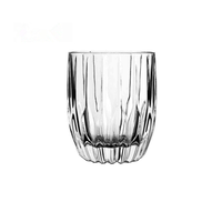 Bouteille en verre cristallin transparent à facettes, personnalisée OEM, 370 ml, style gobelet, imprimée à l'écran, pour whisky, spiritueux, bar