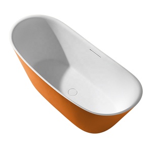 Bañera de piedra de <span class=keywords><strong>roca</strong></span> Artificial ovalada Beige, bañera de remojo de SPA interior para proyectos de Hotel, bañeras independientes coloridas - Product Image 5