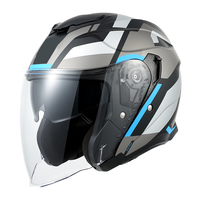 ECE2206 nouveau modèle Open Face casque de moto noir mat ABS pour la conduite sur route homologué