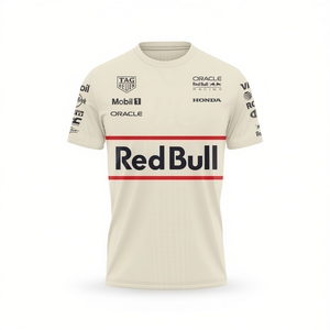 Camiseta Oracle Red Bull Racing blanca para hombre, estilo streetwear para fanáticos del deporte motorizado - Product Image 2