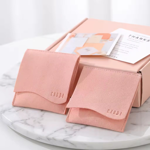 Microfiber Custom <b>Drawstring</b> Jewelry Packaging <b>Pouch</b> Deboss Logo Print Microfiber Pink Jewelry <b>Pouch</b> Bags - Product Image 2