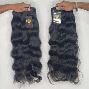 Bodywave indio natural crudo ondulado recto cabello tejido rizado brasileño crudo visón cabello humano Wefted paquete extensiones de cabello natural - Product Image 1