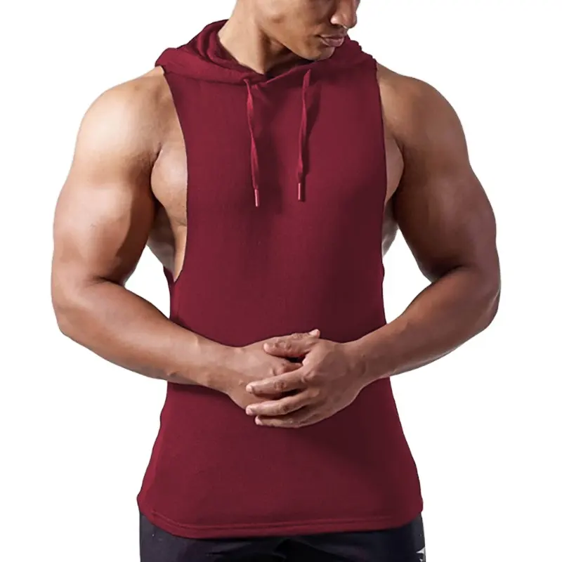 Gym Hoodie Men Bodybuilding Stringer Tank Top Muscle Sleeveless Tank Tops