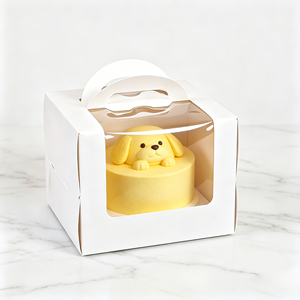 Boîte à gâteau multicolores avec poignée, 3, 4, 6 pouces, pour emballage cadeau, pâtisserie, tiramisu, gâteau <span class=keywords><strong>mille</strong></span>-feuilles, avec fenêtre transparente - Product Image 4