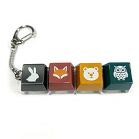 Porte-clés personnalisé mignon avec motif 3D artisanal, porte-clés de clavier LED