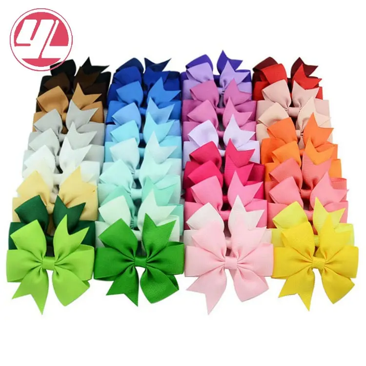 Amazon Hot Sale Solid Color Ribbon Fishtail Bow Hair Clip 40 Colors Children's Hair Clip Hair Accessories