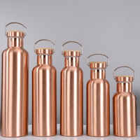 Botol Minum Olahraga Anti Bocor 500ml Berlapis Tembaga Dinding Ganda Vakum Terisolasi dengan Logo Kustom dan Label Pribadi dari Baja Tahan Karat