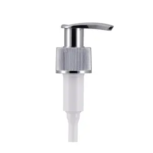 24/410 plastic silver UV coating lotion pump hand dispenser 24mm 28mm metal silver cream treatment pump with clip