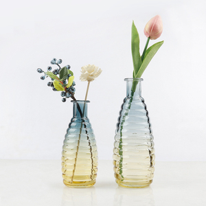 Jarrón de capullo ovalado pequeño elegante personalizado, jarrón de cristal azul de diseño Simple moderno para <span class=keywords><strong>baño</strong></span> de boda, para <span class=keywords><strong>flores</strong></span> u otras decoraciones - Product Image 5