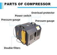 TUXING vente en gros arrêt automatique 300Bar 4500Psi 30Mpa 220V gonflage rapide Double filtre refroidissement par eau compresseur d'air de lutte contre l'incendie