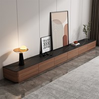 Ensemble meuble TV et table basse en bois massif moderne avec rangement, finition chêne, écologique, montage facile, design gain de place