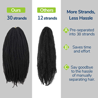 Prix d'usine en gros pour Ombre Marley tresses Afro crépus bouclés en vrac torsion tressage cheveux Crochet tresses torsion cubaine 18 pouces