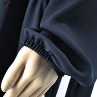 Robe Abaya Maxi Noire Élégante Musulmane à Manches Longues pour Femme