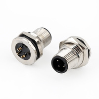 Connecteur d'aviation à coque métallique en laiton M12 de qualité industrielle 2/3/4/5/6/8/12 broches étanche IP67 Power LED Male Female Socket
