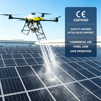 Drone de lavage de panneaux solaires à pulvérisation d'eau haute pression, en alliage d'aluminium, 4 axes, avec itinéraire de nettoyage intelligent pour toitures de fermes solaires
