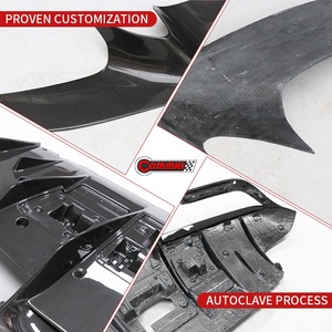 Kit carrosserie de qualité supérieure en fibre de carbone sèche, style Novi, pour Ferrari F8 : Lame arrière, jupes latérales, aileron de ventilation, kit carrosserie complet - Product Image 3