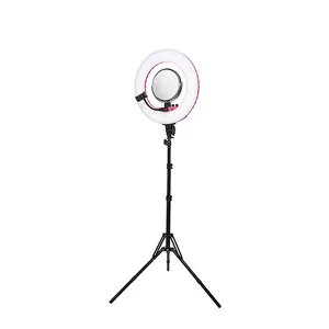 Professional Manufacturing Three colors Multifunction Studio Ring Light With Tripod Stand beauty salon