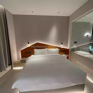 Cost-effective Commercial Hotel Furniture Bedroom <b>Sets</b> Wood King Bed Frame With Headboard Nightstand TV Cabinet <b>Desk</b> & Wardrobe - Product Image 3