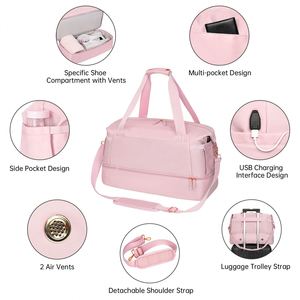 Large Capacity Custom Logo <b>Sports</b> Gym <b>Bag</b> Dry Wet Separation Yoga <b>Bag</b> for <b>Women</b> Waterproof Travel Tote <b>Bag</b> With USB - Product Image 3