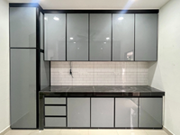 Vente directe en usine cuisine moderne en aluminium personnalisée unité de style américain armoire de cuisine pour Vila