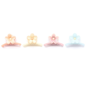 Fermaglio per capelli a forma di fiore a cinque petali, 2 pezzi per colore, colori pastello, accessori per capelli da donna - Product Image 1