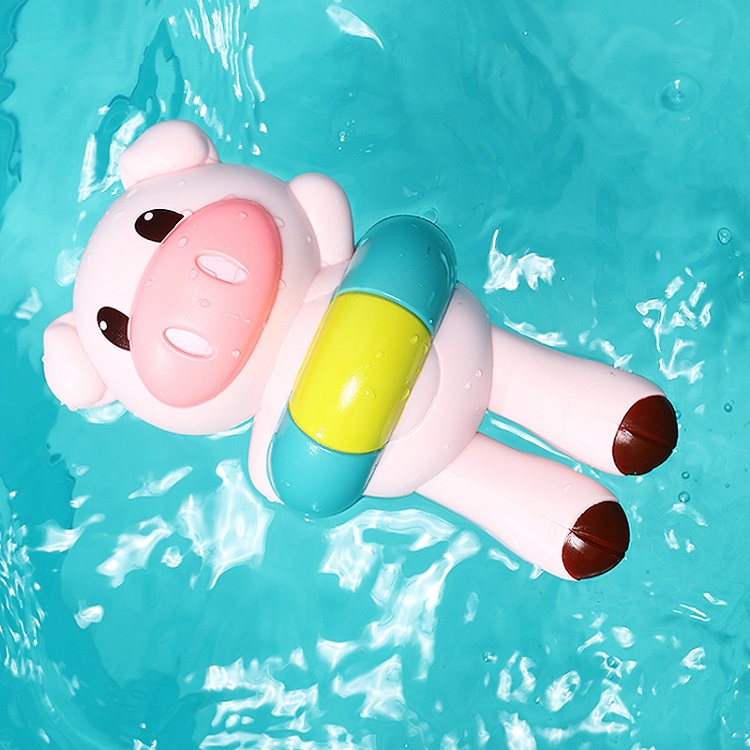 Swimming pig wind up bathing toy floating pig 2021 newest funny cute kids bath toys with EN71