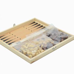 <span class=keywords><strong>Jeu</strong></span> de dames, <span class=keywords><strong>d</strong></span>'échecs et de backgammon en bois pliable <span class=keywords><strong>trois</strong></span>-en-un, écologique, portable, <span class=keywords><strong>jeu</strong></span> de société de puzzle - Product Image 4