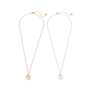 Collana con Ciondolo a Forma di Lettera Q con Diamante, 10x15Cm, Stile Collare, Gioielli alla Moda in Acciaio - Product Image 2