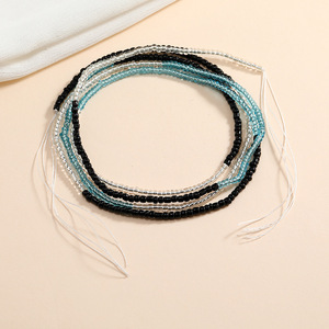 Ensemble de perles de taille bohème faites à la main pour femmes bijoux de corps en diamant de grande taille avec chaîne de ventre non extensible - Product Image 4