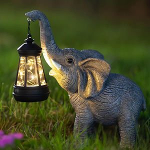 Campanas de viento conmemorativas alimentadas por energía solar LED impermeables del <span class=keywords><strong>elefante</strong></span> de la fábrica de BSCI con luces - Product Image 5