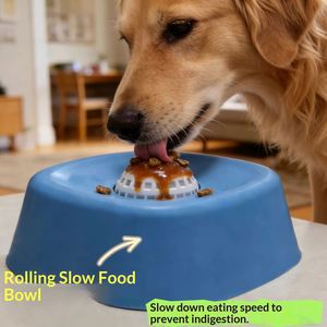 Interactive Pet Puzzle Toys Slow Feeder Dog Bowls Lick Bowl with <b>Rolling</b> Ball for Liquid Treats - Product Image 3