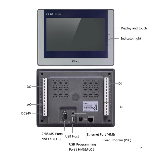 A Brand New Original Mk070e-33dt Kinco Hmi Touch Plc+hmi All-in-one 7-inch Touchscreen Iot Display System Plc