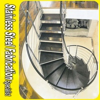 Escalier en colimaçon préfabriqué en acier inoxydable de haute qualité, écologique et durable, design moderne, échelle extensible, utilisation intérieure et extérieure