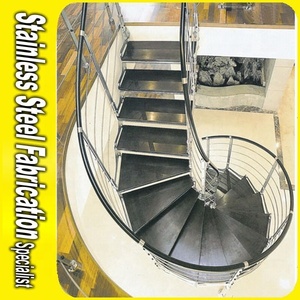 سلالم حلزونية مسبقة الصنع من الفولاذ المقاوم للصدأ عالية الجودة وصديقة للبيئة ومتينة بتصميم عصري للاستخدام الداخلي والخارجي - Product Image 5