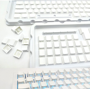 Teclas PBT Blancas Personalizadas con Impresión Lateral, Teclas de Cristal Transparente, 141 Teclas, Perfil OEM, Interruptores <span class=keywords><strong>Cherry</strong></span> <span class=keywords><strong>MX</strong></span>, Teclado Mecánico Hecho en China - Product Image 3