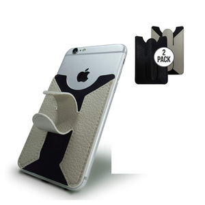 Leather phone back sticker with <b>spring</b> <b>clip</b>, phone holder with stand function, 3M self-adhesive phone sticker, gift. - Product Image 2