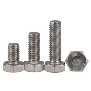 Vis à tête hexagonale en acier inoxydable Quan Zhuo M3 M4 M5 M6 M8 M10 M12, filetage complet, DIN933 A2-70 Grade A - Product Image 1
