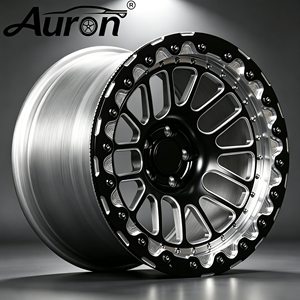 Nouvelle jante en alliage d'aluminium Auron, noir brillant avec face usinée, multi-branches, monobloc moulé, pour la mise à niveau des voitures particulières - Product Image 1