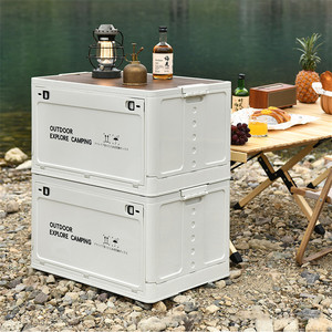 Bafuluo contenitori portaoggetti pieghevoli coperchio <span class=keywords><strong>in</strong></span> <span class=keywords><strong>legno</strong></span> contenitore portaoggetti <span class=keywords><strong>in</strong></span> plastica da campeggio scatola da campeggio all'aperto - Product Image 3
