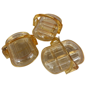 Boîte cadeau grenade en PET jetable, de qualité alimentaire, pliable, en forme de panier, avec poignée, en plastique doré de luxe, portable, pour dattes, pâtisseries et pain - Product Image 3