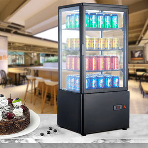 Enfriador de pantalla para mostrador de 78 litros, refrigerador de pantalla de vidrio de cuatro lados para uso comercial, refrigerador - Product Image 4